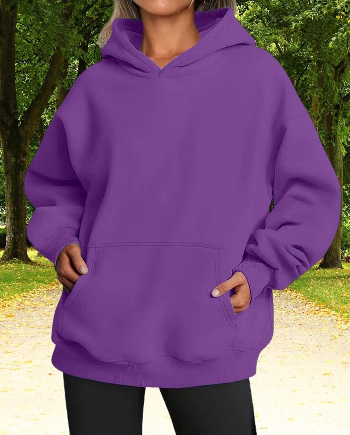 Womens Hooded Pullover Sweater Fashion Casual Loose Version With Pockets Spring And Autumn Hooded Sweater - Image 2