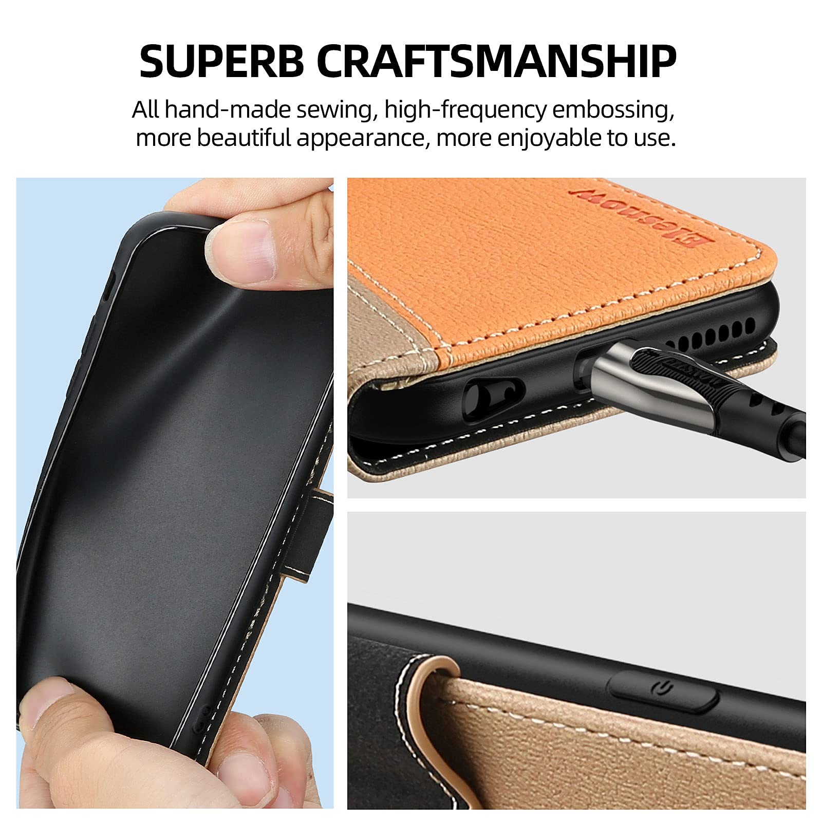 Custodia Flip Pelle Iphone Custodia Flip In Pelle Magnetica Per IPhone - Design Con Fiore In Rilievo, Pratica E Protettiva Tucch Custodia Iphone 7 Plus - Foto 6