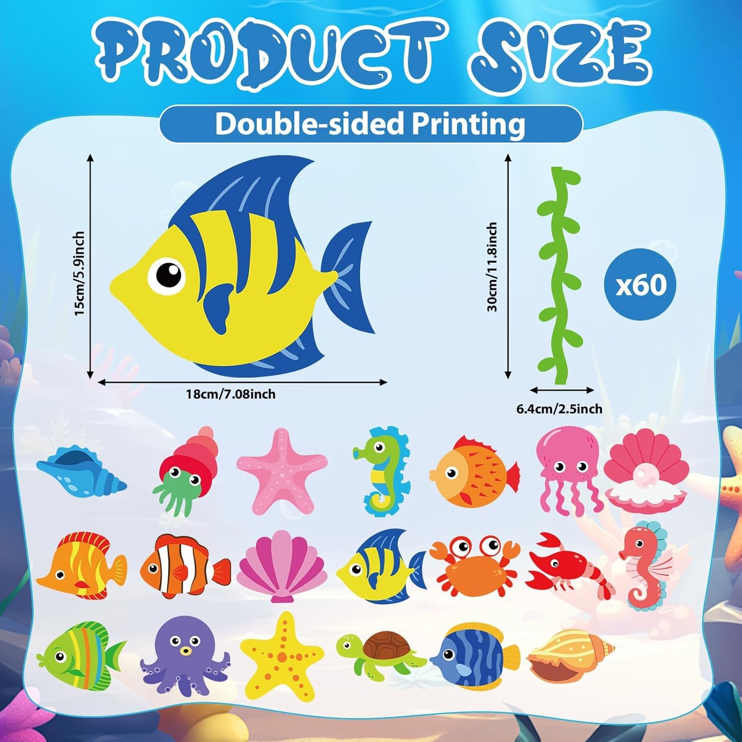 20 Pcs Ocean Animal Garland Kit Under the Sea Party Decorations Sea Animals Banner Seaweed Streamers Strings Hanging Swirls for Home Classroom Baby Shower Birthday Party Supply Favor image 2 of 7 B0DYJX8584