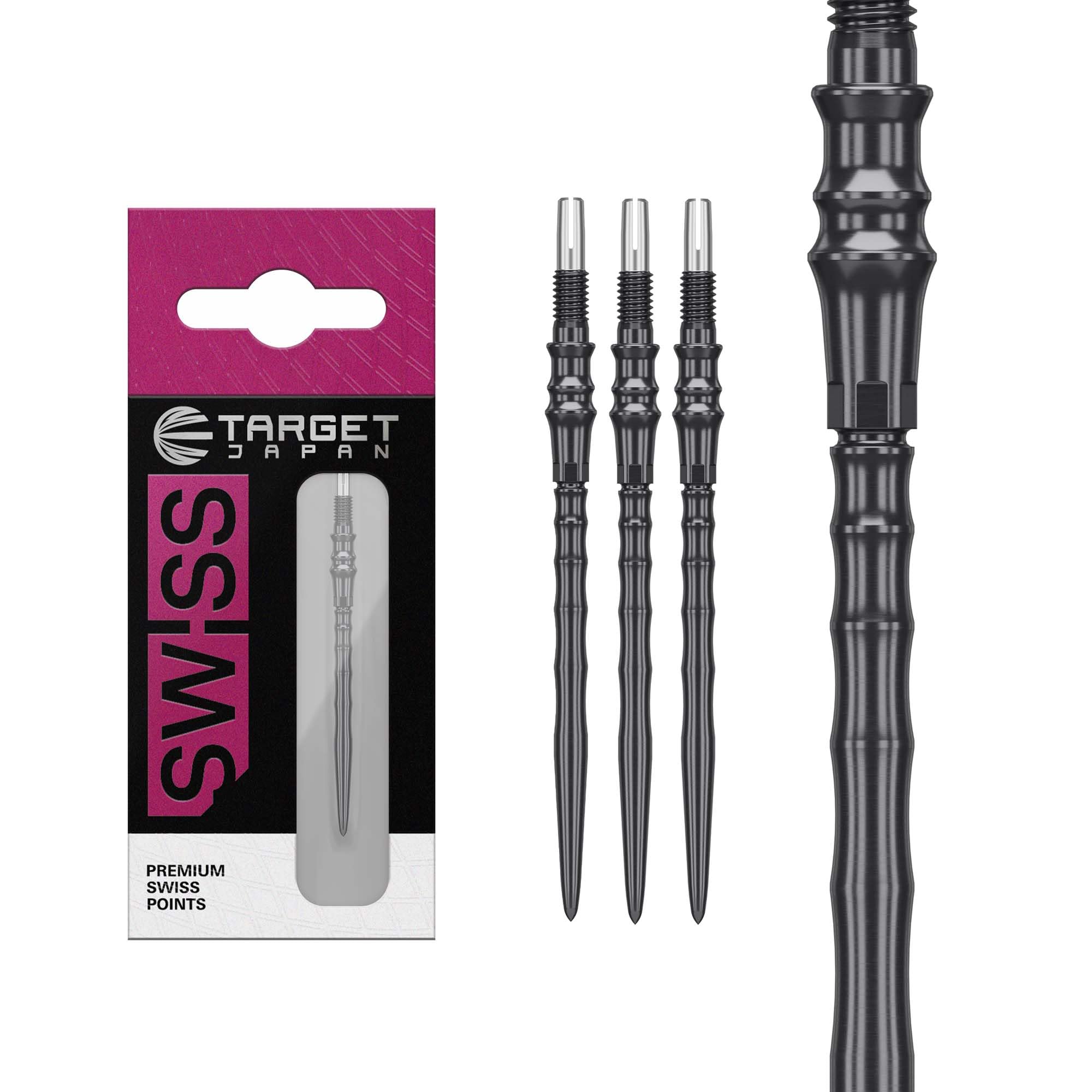 Target Japan Premium Swiss Points, 3 Pack Set of Tips 40MM – Black | Change Dart Points, Spare Tips, Professional Darts Accessories — image 1