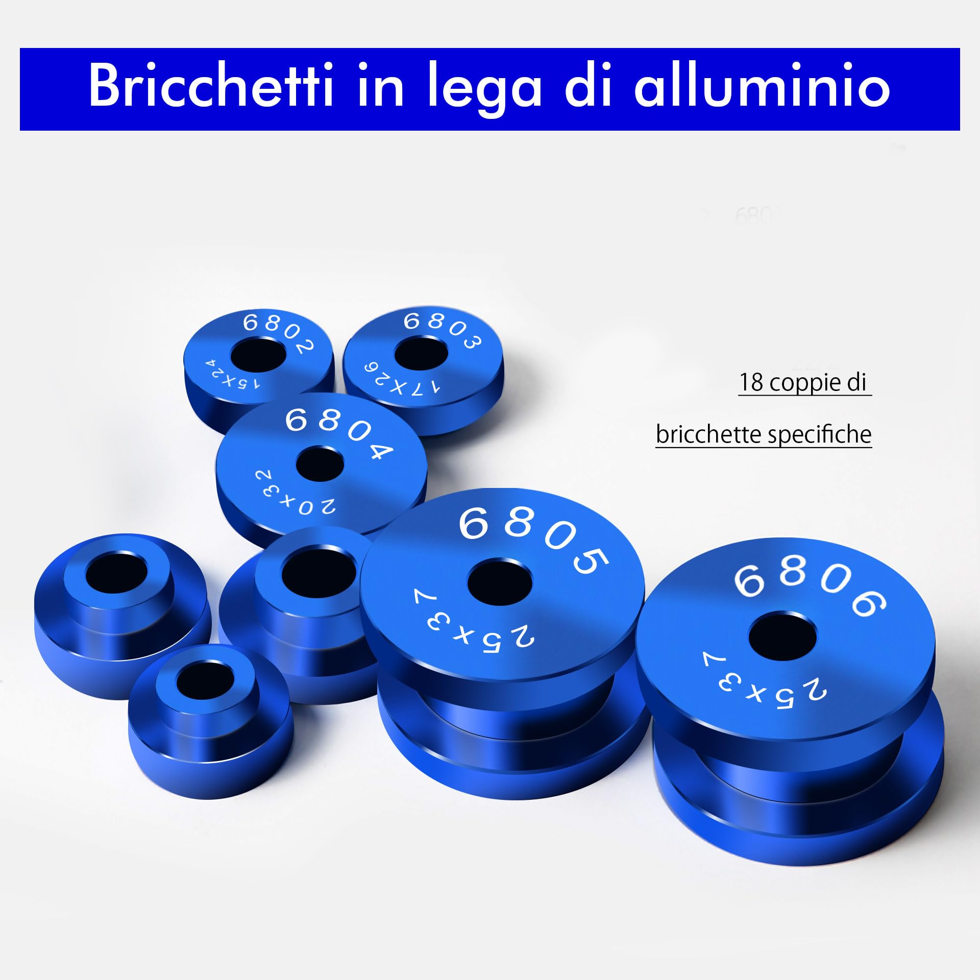 Set di pressa per cuscinetti interni per bicicletta, set di pressa ciclo, mozzi di montaggio, cuscinetto del mozzo, strumento di installazione del cuscinetto interno (blu)