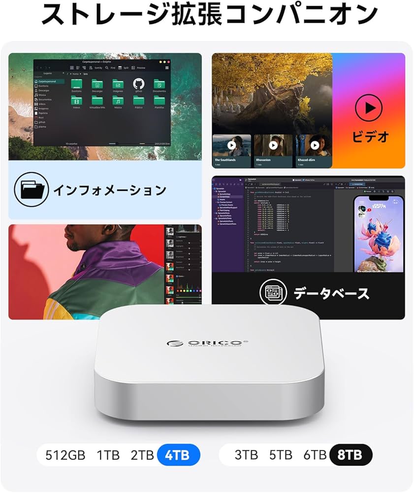 Amazon | ORICO MiniMate 2TB 外付けSSD、Mac Mini M4対応、40Gbps高速