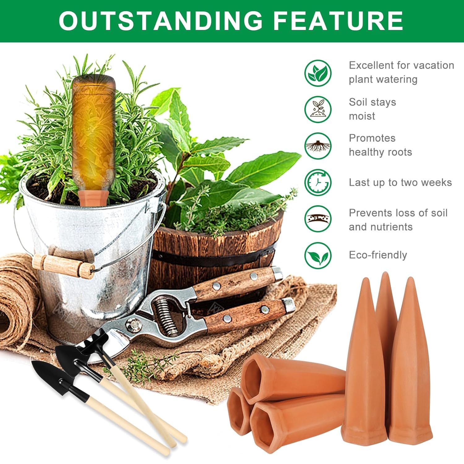 Coni Irrigatori per Piante,Strumenti per Irrigazione,Irrigazione Automatica per Piante da Interno,Kit da 8 Coni per Piantes,Pianta Acqua Dispositivi per Giardino Casa All'aperto per Vacanza