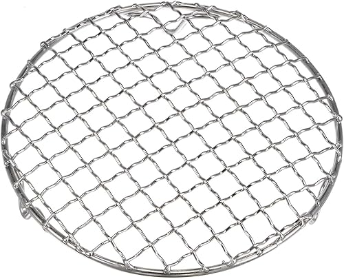 Miniatura 3 de HARFINGTON Rejilla redonda de 6.5 pulgadas de acero inoxidable 201 con alambre cruzado para barbacoa con patas de 0.787 in para cocinar hornear al