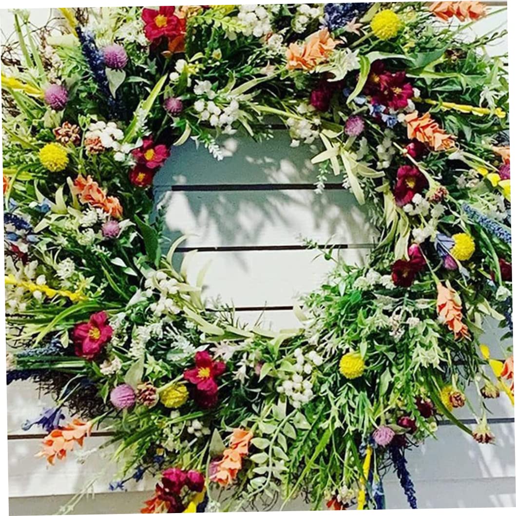 TüRkranz FrüHling, , Wildblumen-Girlande, dekorative Mehrzweck-Girlande, frühlingskranz haustür, Bunte Frühlings-Sommer-Girlande für Türen, 15, 75 Zoll, Frühlings-Sommer-Kranz