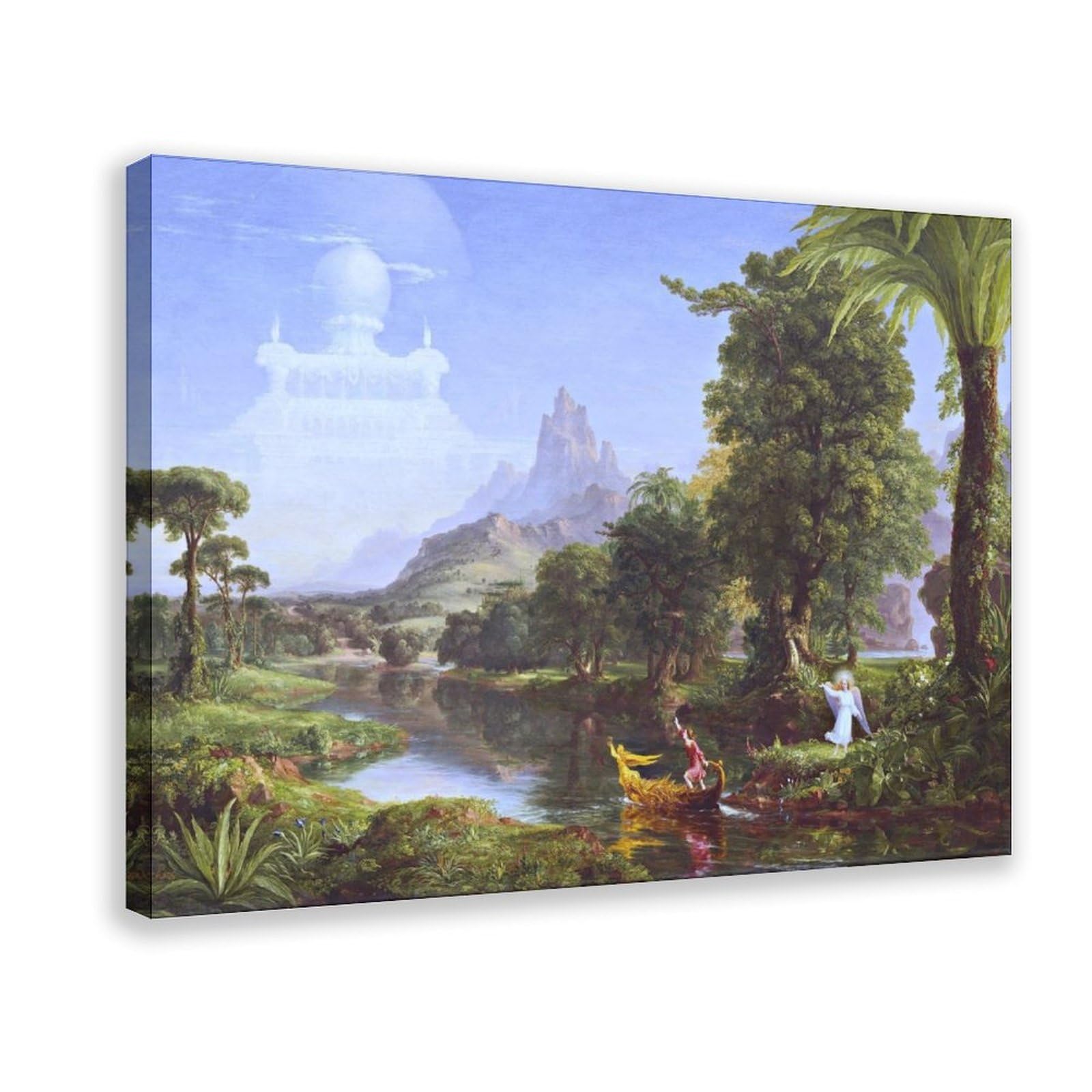 WCYB The Voyage of Life Youth by Thomas Cole Posters Prints Canvas Deco Paintings Wall Art Hangable Frame 16" L X 24" W