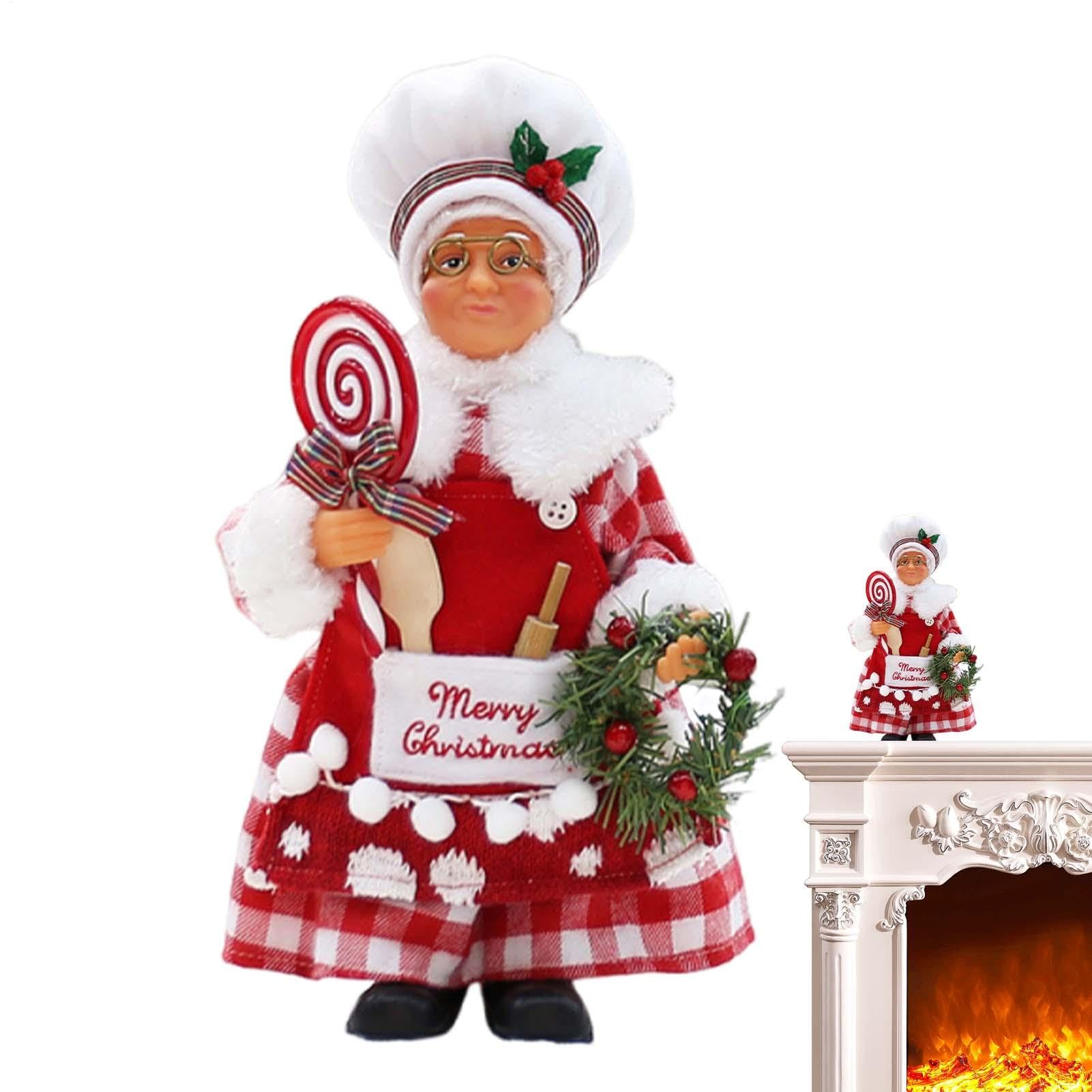 Figurine de Père Noël assis pour décoration de Noël traditionnelle
