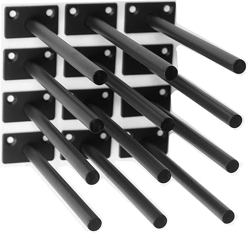 24 soportes flotantes de acero sólido negro de 8 pulgadas para estantes ciegos, soportes ocultos para estantes de madera flotantes, soporte oculto disponible en Yaxa Colombia