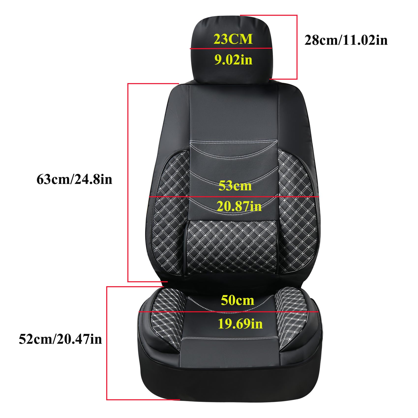 Uniwersalne wodoodporne pokrowce na siedzenia ze skóry Napa, kompletny zestaw, pasuje do Mitsubishi ASX Eclipse Cross L200 Lancer Mirage Outlander Shogun (czarny)