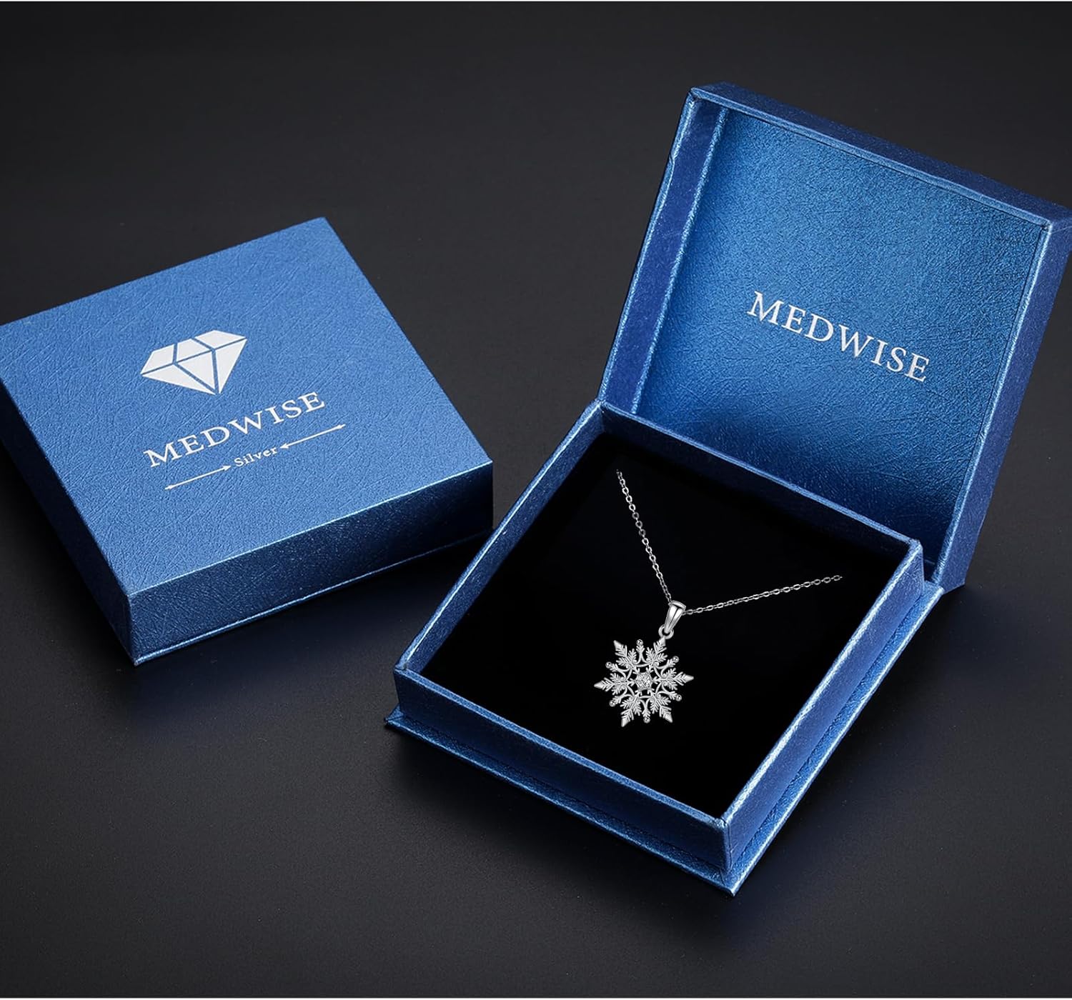 MEDWISE Snowflake Necklace Sterling Silver Winter Snowflake Pendant Necklace Winter Jewelry Gift for Women Christmas Thanksgiving Daily - Image 7