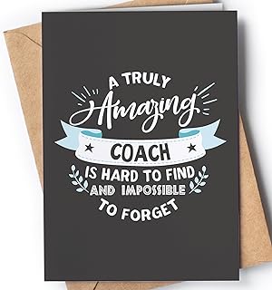 Thank You Card for Coach | Awesome appreciation card for men or women for any occasion: Birthday, Retirement, End of Season.