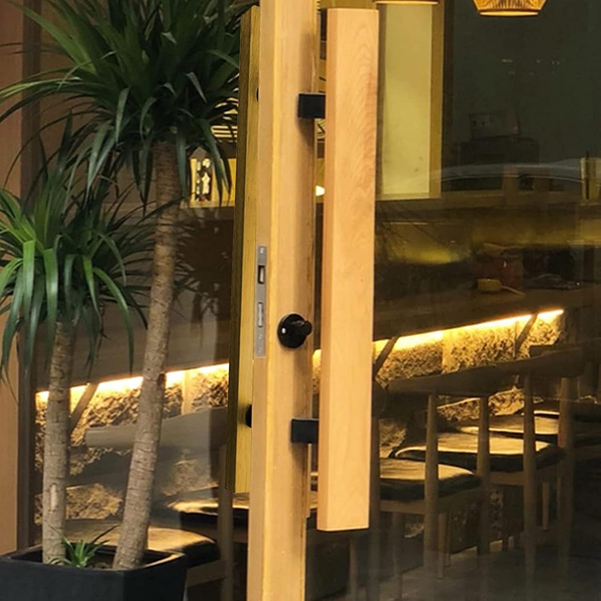 Manija de puerta corrediza de granero Manija de puerta de empujar y tirar de alta resistencia interna, herrajes para puerta de granero de madera/perillas de puerta de vidrio de tienda extralargas, barra de agarre/poste de repuesto