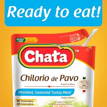 Chata Mexican Turkey Chilorio, Shredded Seasoned Turkey, 8 oz