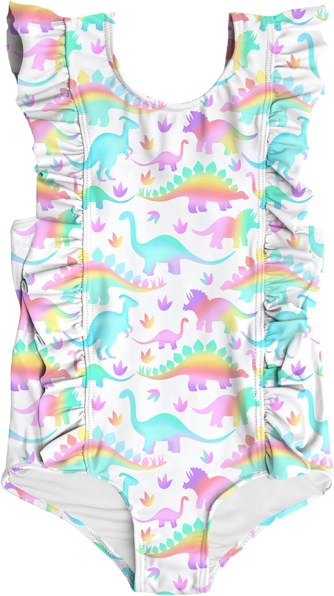 Baby Girls Swimsuit Ruffles Bathing Suits Cute Beach Sport Swimming Backless Summer One Piece Swimwear 2-7 Years