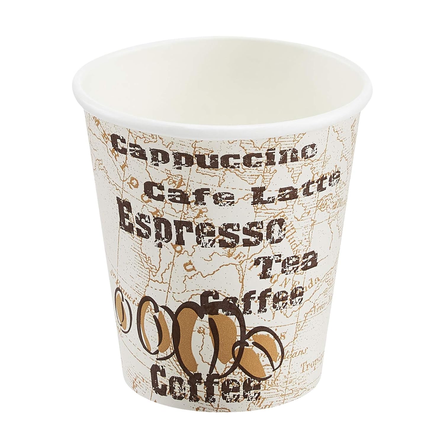 Amazon Basics Single Wall Hot Cup, Café Design, 10 oz, 250-Count