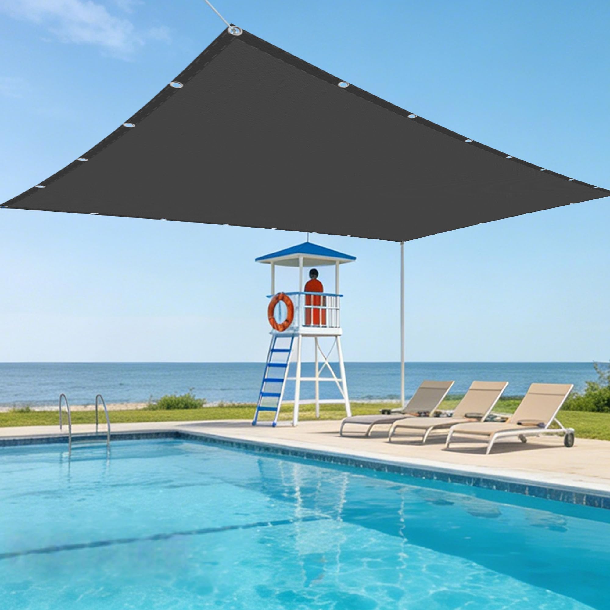 Voile d'ombrage UV protection 3.5x5.5m contre la chaleur du balcon