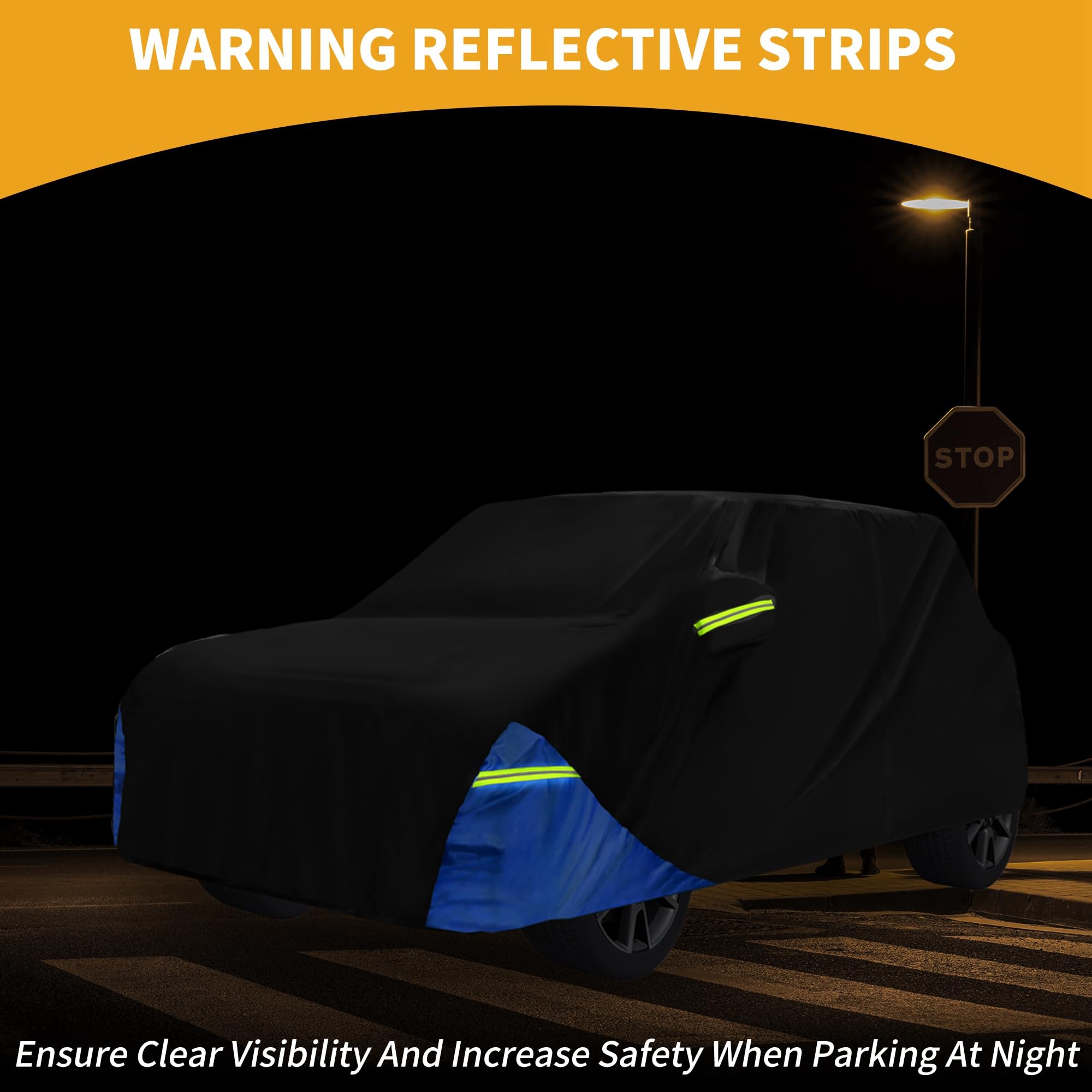 Wodoodporny pokrowiec samochodowy na zewnątrz pełny pokrowiec samochodowy do Mini Cooper 4DR 2014-2024 210D tkanina Oxford czarny niebieski z zamkiem błyskawicznym drzwi deszcz słońce śnieg