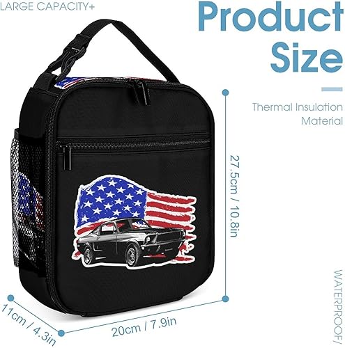 Miniatura 2 de Bolsa de almuerzo con aislamiento con bandera estadounidense para mujeres y hombres, reutilizable, bolsa de mano para el trabajo y viajes