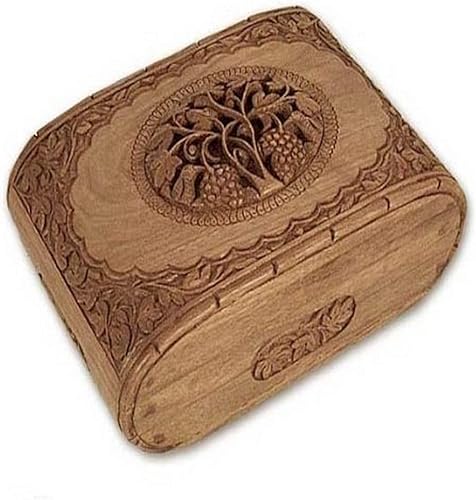 NOVICA - Joyero de madera floral, color marrón