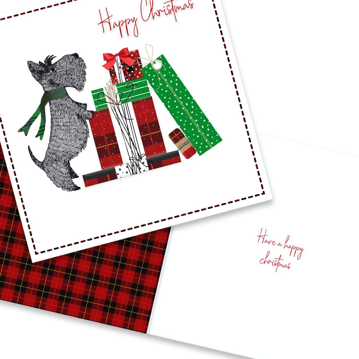 Paperlink Weihnachtskarte Für Onkel – Mit Scottish Terrier In Schneekugel, Goldfolie & Prägung, 18x13 Cm, Umweltfreundlich