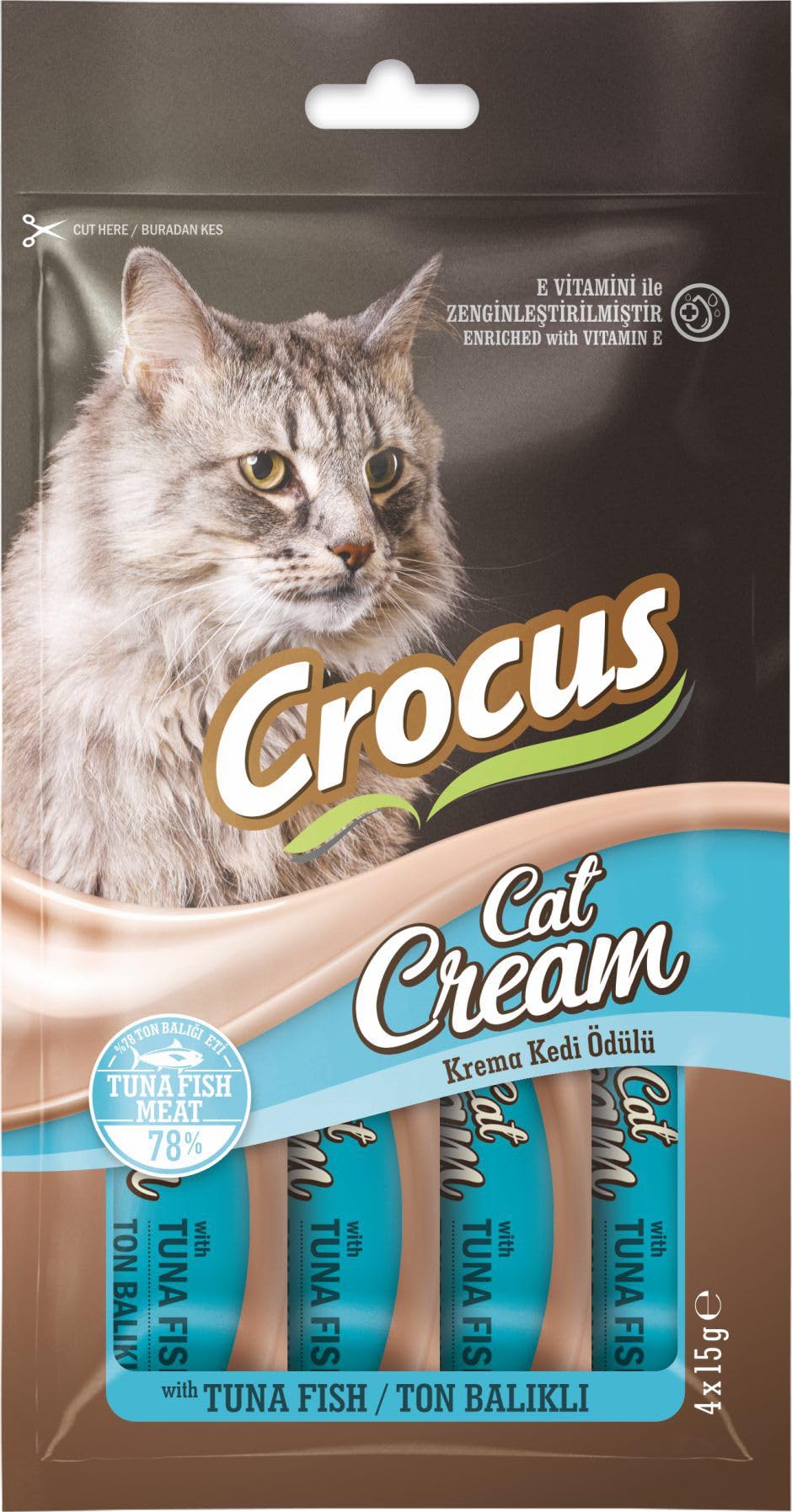 Crocus Ton Balikli Krema Kedi Ödülü 4X15G