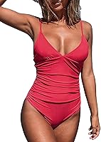 Vista 12 de CUPSHE - Traje de baño de una pieza para mujer, con control de abdomen, cuello en V