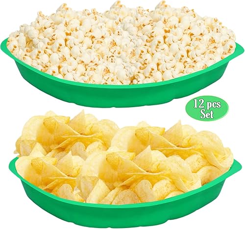 Miniatura 5 de Bandejas de hojas de palma para servir | 12 bandejas hawaianas de plástico verde | Decoración de fiesta Luau | Plato para servir fiesta tropical |