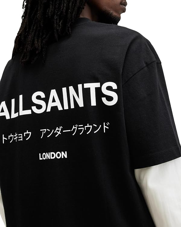 AllSaints Men's Underground Short Sleeve Crew T-Shirt Jet Black XS by AllSaints - Used condition - Image 2