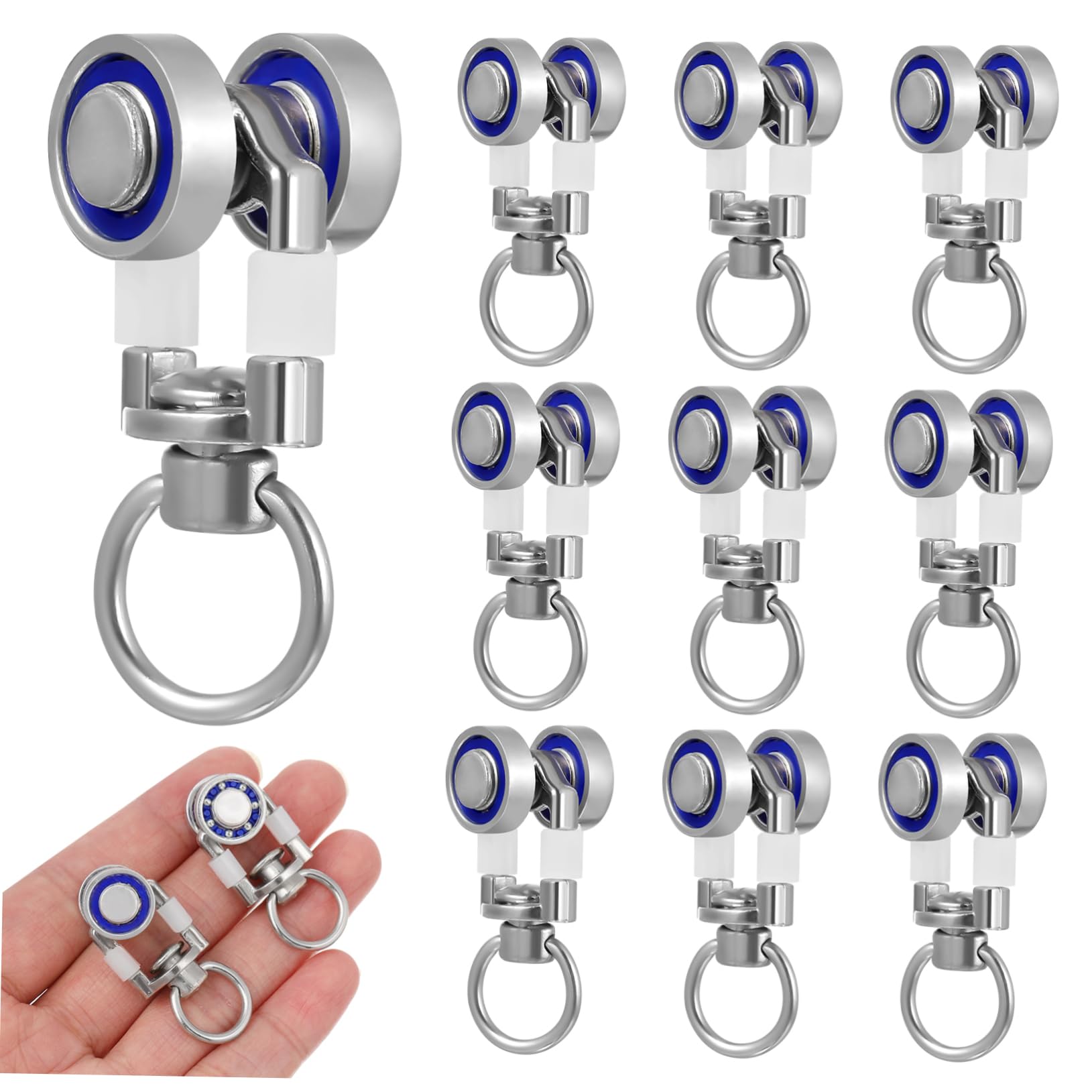 Ciieeo 10Pcs Metal Bearing Curtain Track Rollers for Double Bay Window Curved Curtain Rails Accessories for Effortless Operation and Stability