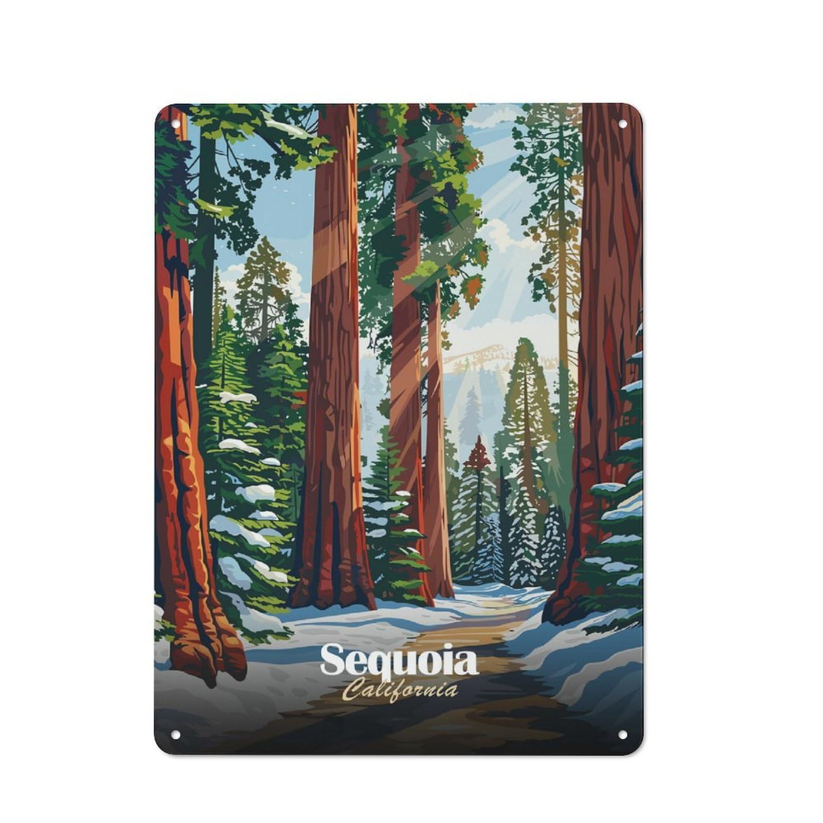 Junmoney Style-15 For Lounge Or Reading Corner, Sequoia National Park California Vintage Metal Sign 40X30cm, For Collectors Decorating Lounges And Reading Corners