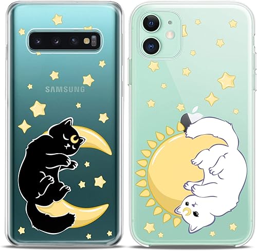 Miniatura 2 de Fundas a juego para parejas compatibles con iPhone 15 14 13 12 11 Pro Max Mini Xs 6s 8 Plus 7 Xr 10 SE 5 estrellas Celestial Sun Print Moon Luna