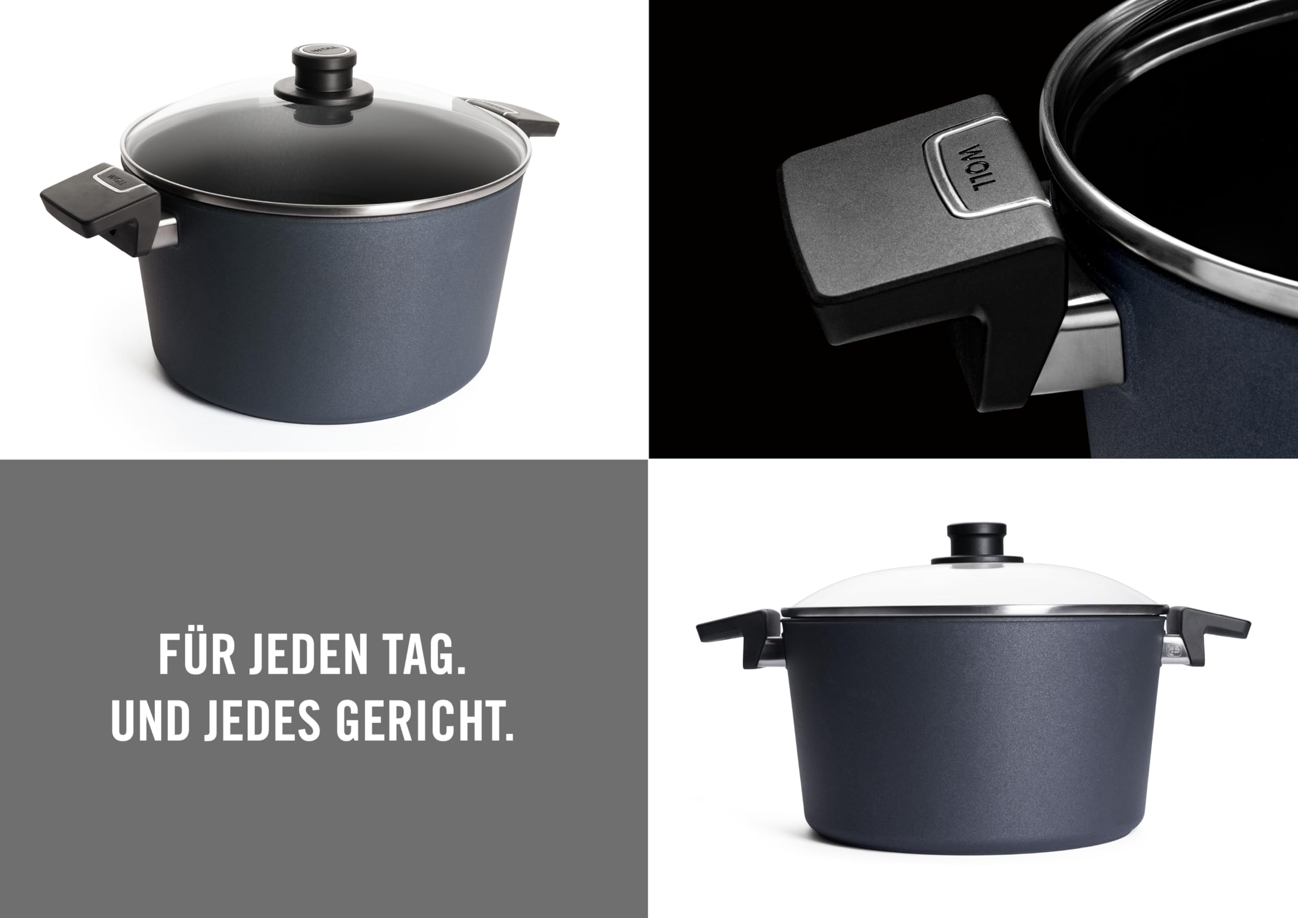 Norbert WOLL Diamond Lite Induktion Gusstopf aus Aluminium, Geeignet für alle Herdarten, bis zu 250 °C, Durchmesser: 28 cm, Inhalt: 7,5 Liter, NB-DPI-128-L