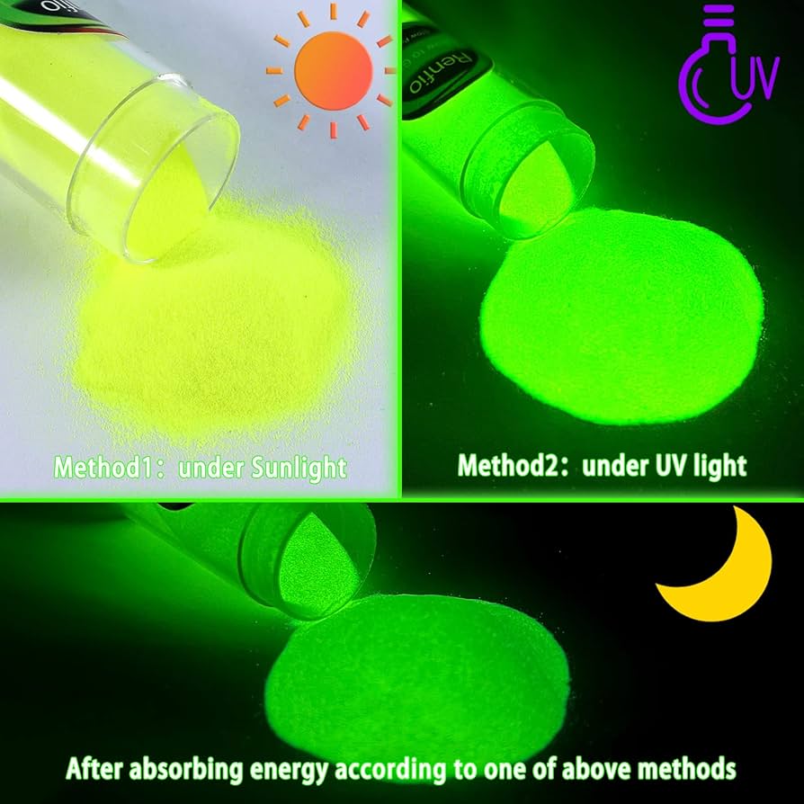 Polvere Fosforescente Che Si Illumina Al Buio - 12 Colori, Per Resina, Vernici, Nail Art - Foto 2