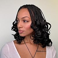 Vista 78 de Cabello rizado francés trenzado de 10 pulgadas, color 33, cabello rizado preestirado, 8 paquetes de trenzas de ganchillo para trenzas de caja