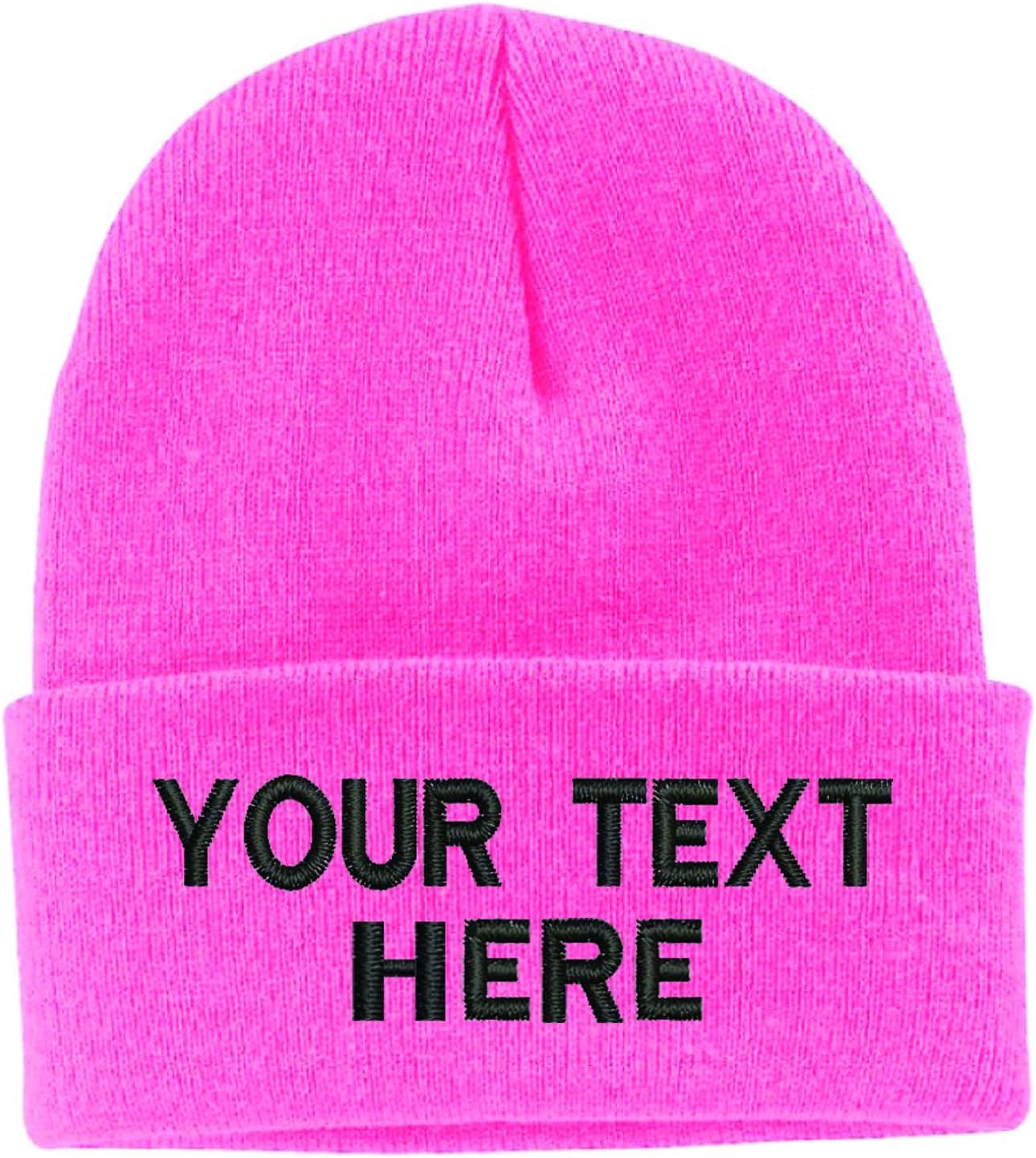Black Personalized Custom Embroidered Personalized Custom Text Beanie Your Text Here Custom