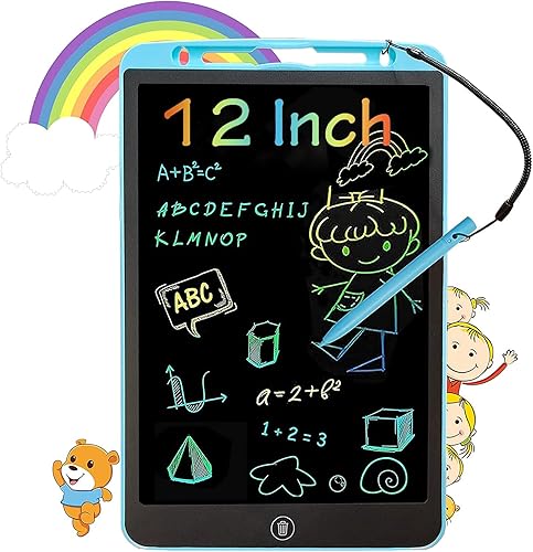 Miniatura 1 de Beipegin Tableta de escritura LCD para niños almohadilla para garabatos de 12 pulgadas y almohadilla de dibujo de pantalla colorida pizarra