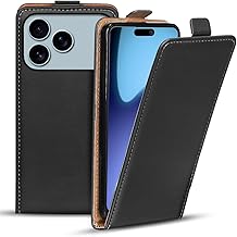 Verco Flip Cover for iPhone 17 Pro Case, Flip Style Protective Case for iPhone 17 Pro Case Vertical Folding Mobile Phone Case, Black