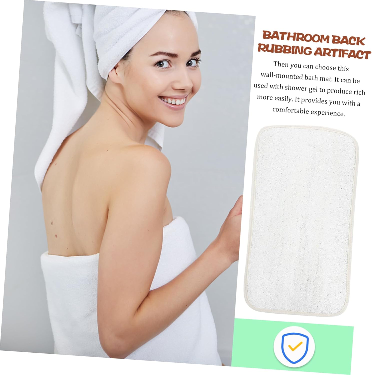 PRETYZOOM 1Set Wall Mounted Bathing with Loofah Cover Body Scrub Mat for Relaxing Shower Experience Quick Dry and Easy to Clean Bath Accessory