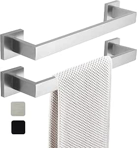 TAUN 36 Inch Stainless Steel Towel Bar - 304 Matte Black Modern Square Towel Rod, Rustproof - View #9