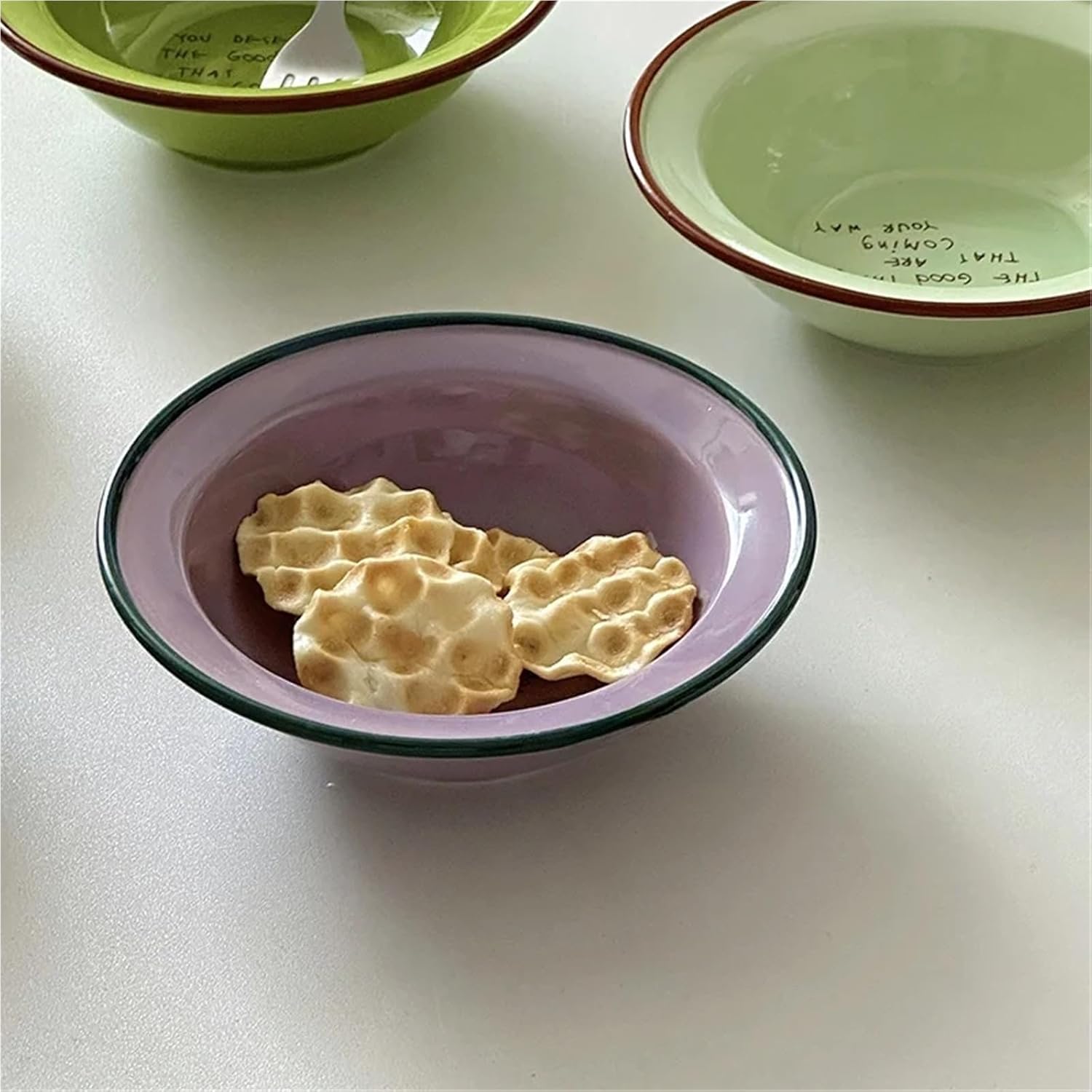 Ins Style Colorful Cereal Yoghurt Bowl, Multi-Use for Breakfast, Oats, Dessert and Sweet Soup, Stylish Daily Tableware(Sky blue)