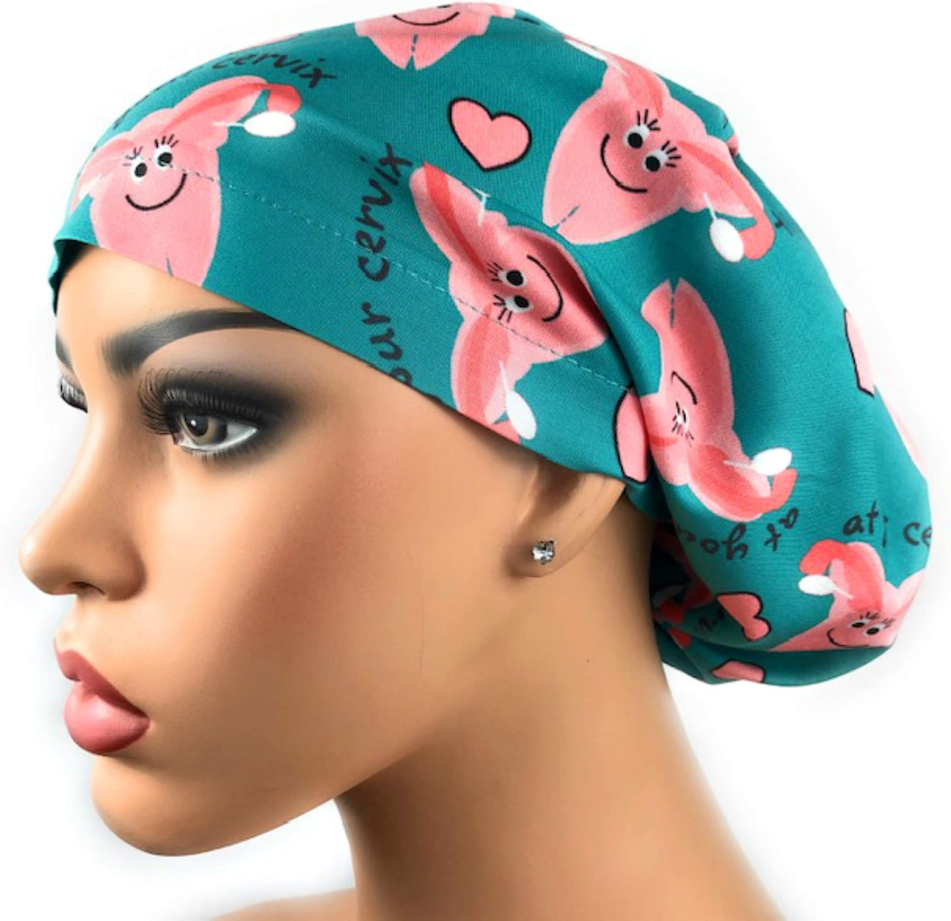 Womens Adjustable Bouffant Scrub Hat Ponytail Surgical Cap At Your Cervix