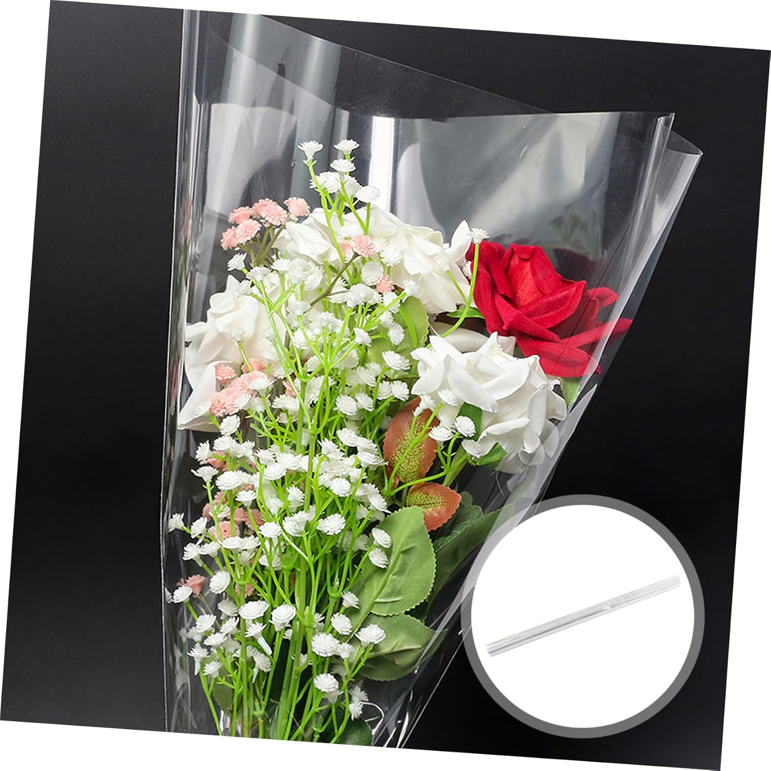 Didiseaon 10M Clear Cellophane Wrap Roll Florist for Bouquets Present and Hamper Wrapping Versatile Transparent Cello Wrap for All Occasions