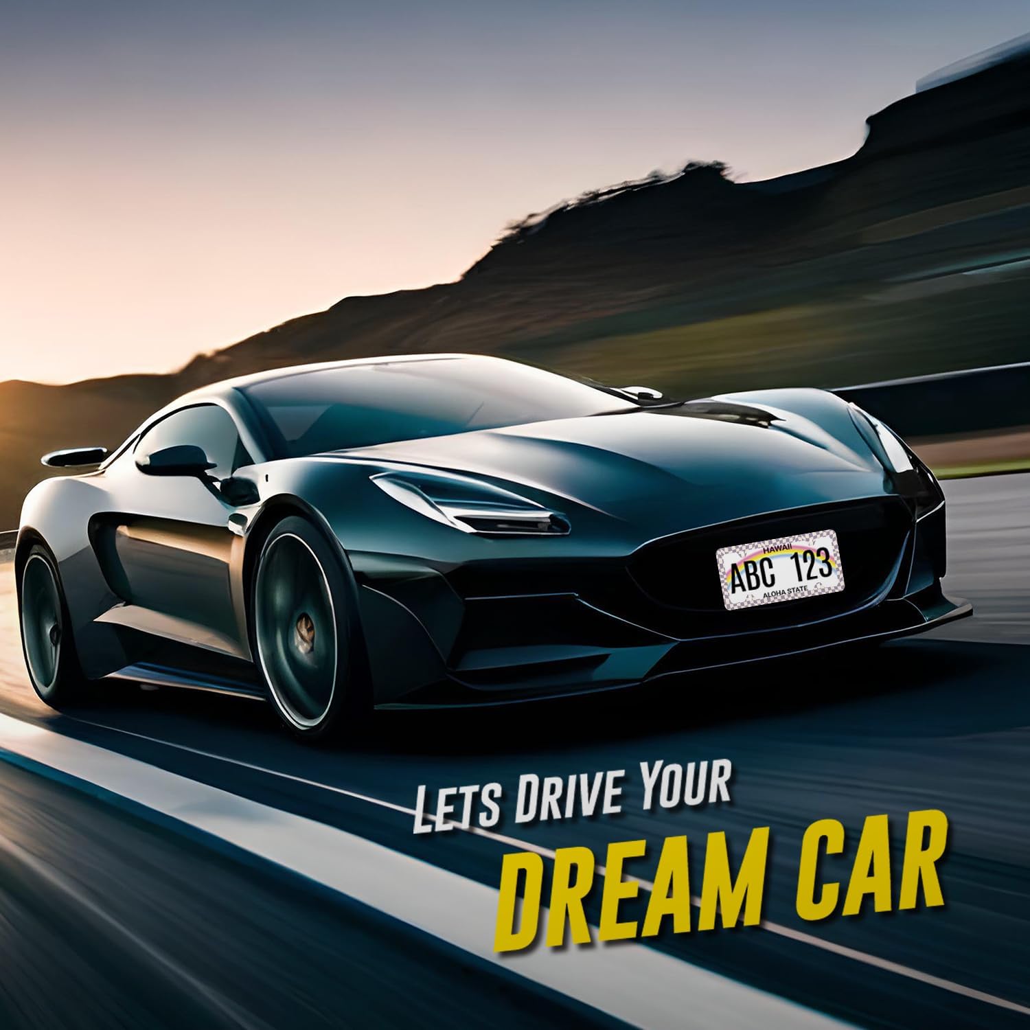 Purple Checkerboard License Plate Frame Colorful Checkered Mosaic Elements License Plate Personalise Stainless Steel Auto Parts Funny License Plate Decoration Screws 12.3" x 6.3" - Image 5