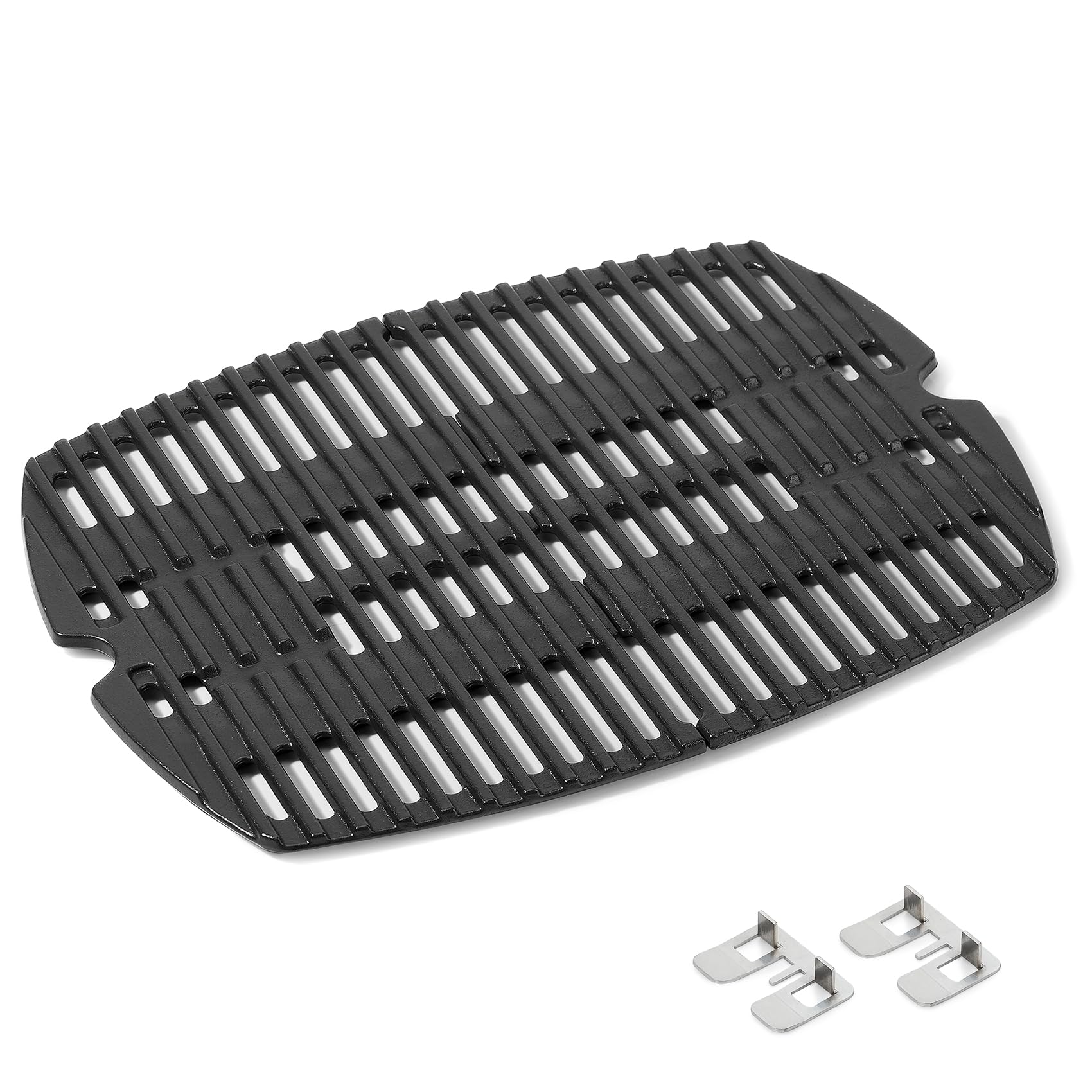 onlyfire Ghisa Griglia per Weber Q1000, Q1200, Q1400 Grill a Gas,BBQ Grid Grill Ricambi Barbecue Gas Ghisa Accessori per Weber 7644 Griglia,Set di 2