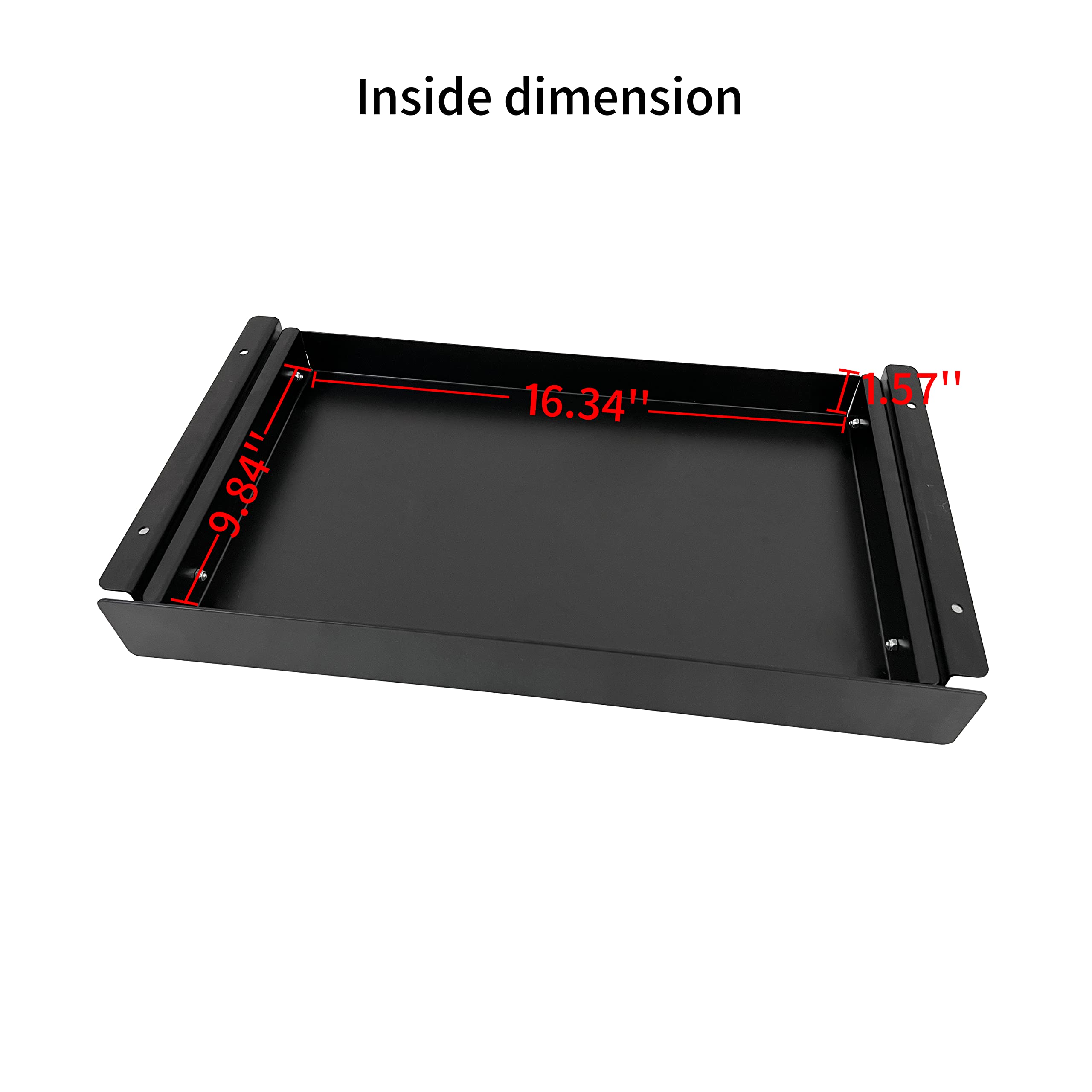 VWINDESK 19 inch Slim Under Desk Pull-Out Storage Office Mounted Sliding Metal Drawer for Standing Desk,Black