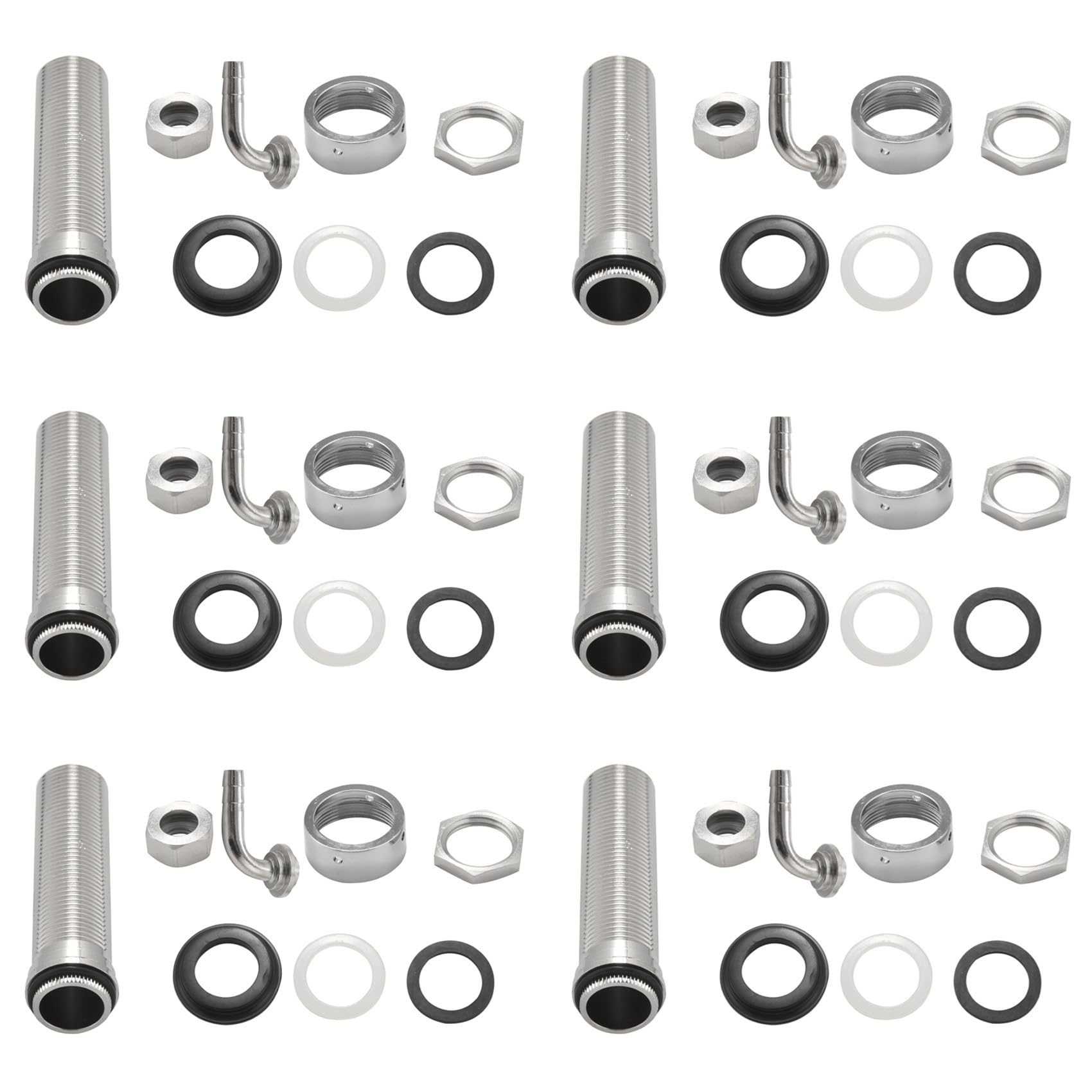 Hndhbfgrt 6pcs 92.5mm Stainless Steel Elbow Shank Beer Tap Draft Beer Faucet Accessories with Diameter 8mm for Beer Keg