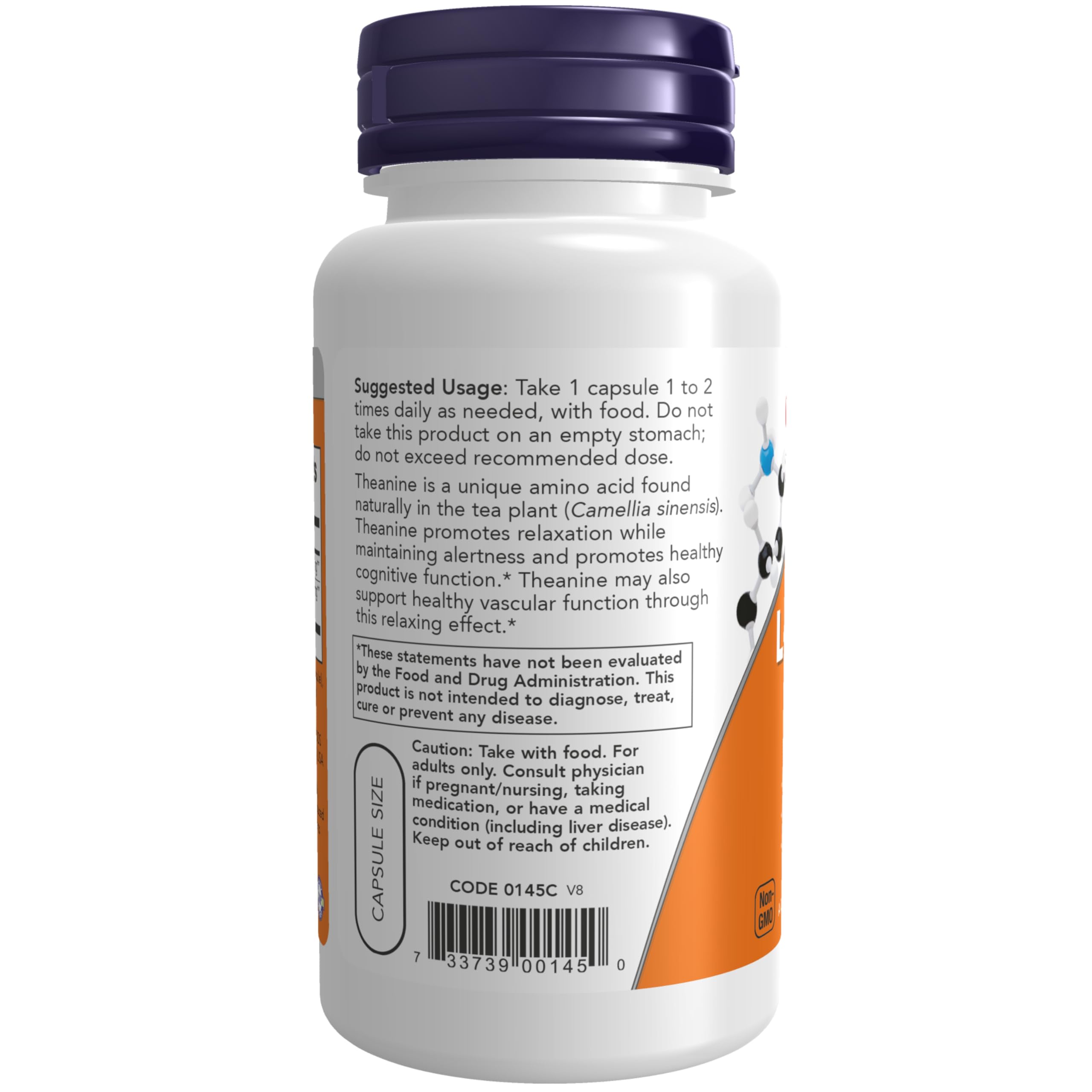 Now Foods, L-Theanine, 100 mg, 90 Vcaps 1