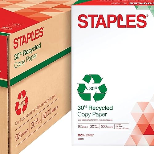 Vista 23 de Staples 580336 Papel 30% reciclado 11x17 20 lbs 92 Bright 500/RM