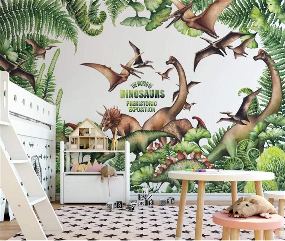 Papier peint 3D forêt dinosaure 250x175 cm pour relooker un mur
