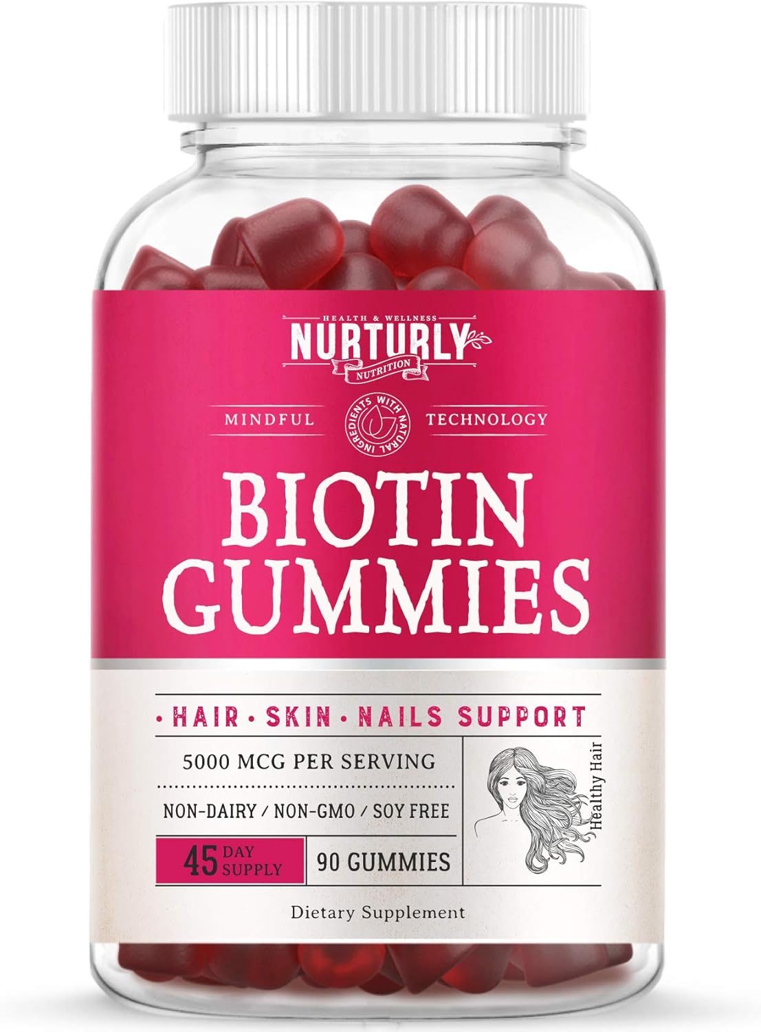 Biotin Gummies for Hair Growth, Strong Nails and Healthy